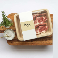 Barquette alimentaire jetable en bagasse thermoscellable avec revêtement EVOH haute barrière, compatible congélateur et micro-ondes