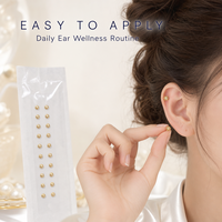 Breloques délicates en or en forme de fleurs, sans perçage, fonctionnent comme un patch d'acupression pour l'oreille et un bijou d'oreille tendance