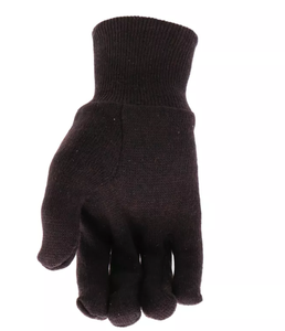Guantes Industriales para Trabajo, Precio Económico al por Mayor, Guantes de Trabajo de Seguridad de Jersey de Algodón Marrón de 9 oz, Resistentes - Product Image 3