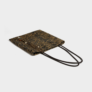 Sac fourre-tout en PU imprimé léopard avec chaîne décorative, style bohème, ouverture supérieure, sac pour femme à usage quotidien, léger, sac pour ordinateur portable - Product Image 4