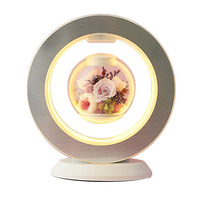 Lampe LED Magnétique Flottante Saint-Valentin : Cadeau Rose Éternelle, Lampe de Table Lévitation Magnétique, Vase à Fleurs Immortelles Flottant