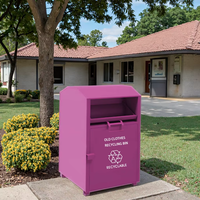 Papelera de reciclaje de ropa usada al por mayor, contenedor de donación de ropa de diseño personalizado para zapatos y prendas