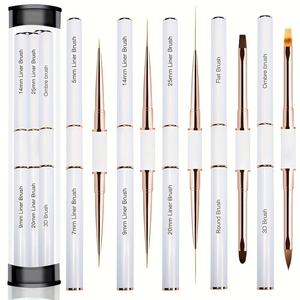 Outils professionnels de nail art à double embout avec pinceau pour gel d'extension d'ongles, pinceau pour gel de construction et pinceau <span class=keywords><strong>liner</strong></span> pour nail art - Product Image 1