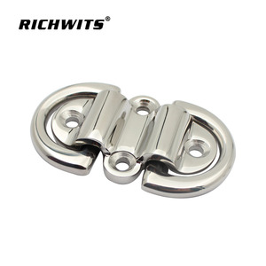 RICHWITS Stainless Steel D-Loop Marine Lashing Buckle 6mm 316 Double <b>Ring</b> Fixing <b>Plate</b> - Product Image 4