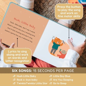 <span class=keywords><strong>Livre</strong></span> sonore personnalisé pour enfants avec boutons poussoirs, module sonore sur mesure, papier et carton imprimés pour tout-petits - Product Image 3