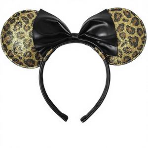 H.E.R ACCESSORIES Custom Design Minnie Mouse Ears Costume <b>Headband</b> Cool Kids' Cute <b>Leopard</b> Accessory Gift Made in USA - Product Image 1