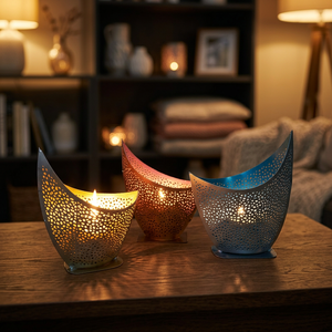 Elegant Handmade <b>Multi</b>-<b>Color</b> Iron Tea <b>Light</b> Votive Candle Holder Lanterns Jars Collection KHAN EXIMPO Z-505 for Wedding Home - Product Image 3