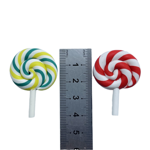 CHENXI 100 piezas 14 colores Dijes de plástico en espiral con forma de piruleta de 4 cm, hechos a mano, para decoración DIY infantil, colgantes para fundas de teléfono y joyería - Product Image 4