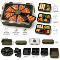 Boîte à lunch en silicone 4 en 1 avec logo personnalisé, sans BPA, de qualité alimentaire, boîte bento, passe au micro-ondes et au lave-vaisselle, avec double joint anti-fuite
