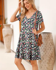 Motif personnalisé été décontracté à manches courtes t-shirt robe pour dames écologique Streetwear coulant vacances vacances fête soleil - Product Image 4