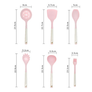 Ensemble d'ustensiles de cuisine en silicone antiadhésif à haute température de 6 pièces, ustensiles de spatule en matériau PC pour les repas et la cuisine quotidiens - Product Image 3