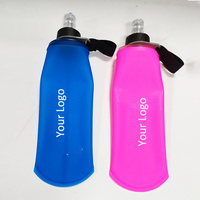 Bouteille d'eau souple personnalisée en TPU de 150ml 250ml 500ml avec poignée pour la course à pied, la randonnée et les sports de plein air