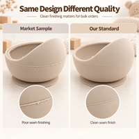 Assiette à Ventouse en Silicone Sans BPA | Kit d'Alimentation Sevrage de 6 Pièces | Bol Anti-Déversement pour Bébé et Tout-Petit | Personnalisable OEM/ODM
