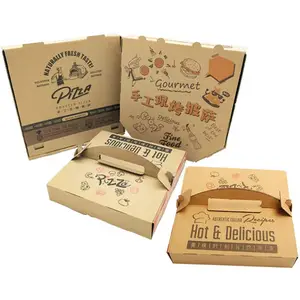 하이 퀄리티 창조적 인 피자 포장 상자 제조 업체 골판지 피자 상자 손잡이