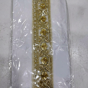 Ribete de encaje bordado multiuso 100% poliéster, 3 cm de ancho, rollo de 9 metros para ropa étnica, bolsos, zapatos y textiles para el hogar - Product Image 1