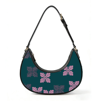 Sac à main en cuir pour femme, style Hawaï, motifs de quilting hawaïens, personnalisation exclusive, sac lune
