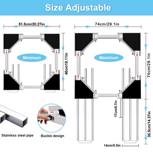 Kit de Apilamiento para Lavadora y Secadora de 24 a 27 Pulgadas, Apto para Lavadoras y Secadoras de Tamaño Universal, con Dos Estantes Extraíbles para Colgar Toallas y Ropa - Product Image 5