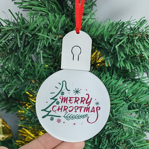 Topjlh brillant acrylique Sublimation blanc ornement <span class=keywords><strong>de</strong></span> <span class=keywords><strong>Noël</strong></span> avec lumières LED LOGO personnalisé pour enfants cadeau incassable décor <span class=keywords><strong>de</strong></span> vacances - Product Image 4