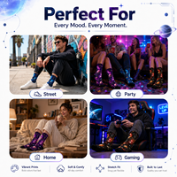 Chaussettes personnalisées imprimées pour hommes, motif imprimé numérique, chaussettes décontractées, chaussettes habillées, séchage rapide, antibactériennes, chaussettes unisexes pour hommes