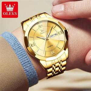 Relojes de Pulsera 9989 con Calendario Semanal, Relojes de Cuarzo Luminosos para Hombre, Regalo, Esfera Redonda, Correa de Acero Inoxidable - Product Image 3