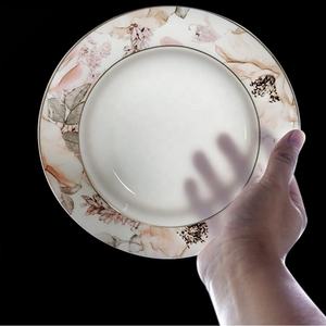 Camelia Bone China Plate Set Gold Trim Luxury Ceramic Hotel Theme Dining Collection para Steak Pasta Cake Restaurant Vajilla - Product Image 3