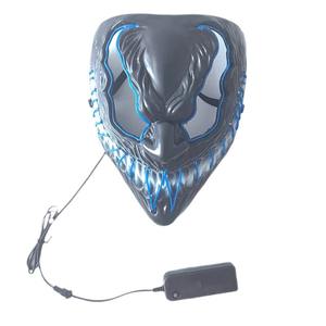 Máscara aterradora LED de Halloween PVC Dark Evil Glowing Eyes Cool Neon Glow para Purge Costume Party Cosplay Carnival - Product Image 5
