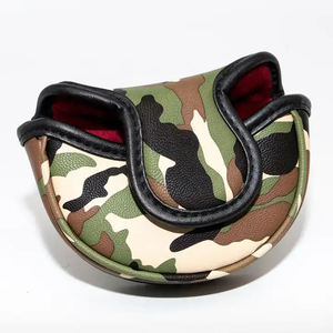 Housse de <span class=keywords><strong>putter</strong></span> demi-mallette en cuir PU camouflage vert pour club de golf, personnalisée OEM, avec fermeture magnétique, pour tête de club de golf, motif camouflage - Product Image 1