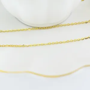 Vfook 10K 14K 18K conception de chaîne en or véritable personnalisée, chaîne d'ancrage brillante réglable pour la fabrication de bijoux pour femmes