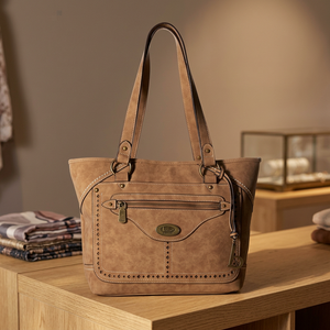 Bolso de Mano Personalizado para Mujer, Estilo Elegante, Cuero Genuino, Impermeable, Cierre de Cremallera, Correa Cruzada, Doble Asa, para el Día de San Valentín - Product Image 1