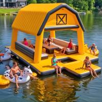 Île flottante gonflable d'été frais d'installation de famille de partie de l'eau pour la rivière de lac