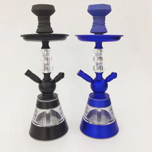 Hochwertiges Umweltfreundliches Mini Shisha Set, Tragbare To-Go Wasserpfeife mit 2 Schläuchen, Verspiegeltes Metallzubehör, Mundgeblasene Flasche, Klassisch - Product Image 4