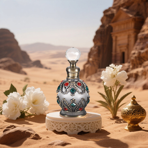 <span class=keywords><strong>Parfum</strong></span> arabe 15 ml, style ancien de Dubaï, flacons d'attar en alliage métallique unique avec compte-gouttes en verre - Product Image 3