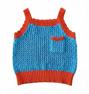 <span class=keywords><strong>Chaleco</strong></span> de Punto con Textura Vintage para Bebé, Suéter sin Mangas con Bolsillo, Última Moda en Ropa Infantil Personalizada de Fábrica - Product Image 6