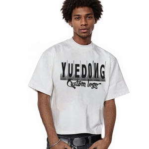 Hip Hop Logo High Quality Light Weight 260 280 300Gsm Custom Oversized Crop O Neck Boxy <b>Fit</b> <b>T</b>-<b>Shirt</b> Blank Cropped <b>T</b> <b>Shirt</b> Men - Product Image 1