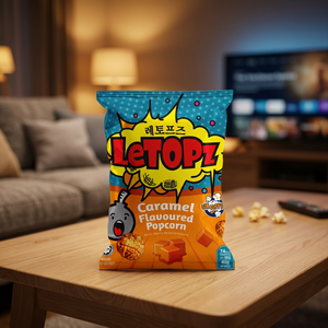 Palomitas de Maíz Dulces con Caramelo en Lata de 50g, Snack de Maíz Inflado a Granel para Venta al por Menor y al por Mayor - Product Image 1