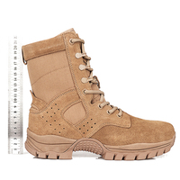 Bottes tactiques marron pour l'entraînement, le camping, la pêche, la chasse, la randonnée, respirantes, imperméables, chaudes, en cuir véritable Oxford