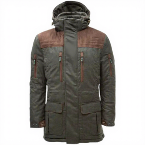 Chaqueta de Invierno para Hombre, 100% Lana, con Capucha, Resistente al Viento, Transpirable, Ideal para Senderismo, Caza y Safari, en Oferta - Product Image 1