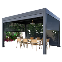 Pergola d'extérieur moderne étanche 3x3 3x4 avec toit à persiennes en aluminium réglable Gazebo bioclimatique Cadre enduit de poudre