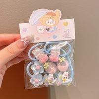 Jolies attaches pour cheveux d'enfants à motifs de dessins animés, élastiques à cheveux kawaii, attaches pour queue de cheval pour filles, chouchous, ensemble d'accessoires pour cheveux d'enfants