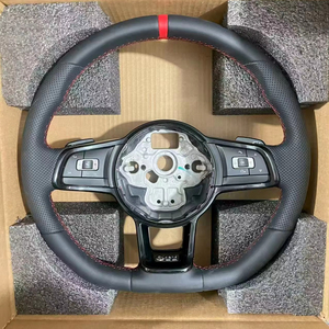 Volante Deportivo VW <span class=keywords><strong>GTI</strong></span> GTS R-Line para Todos los Modelos Volkswagen MQB PQ, Actualización con Paletas Multifunción de Fondo Plano en Negro Brillante - Product Image 1