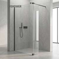 Douche en verre à cadre, avec charnière à large plage réglable et fermeture amortie, garantie 3 ans, fabrication sur mesure directe usine ODM OEM Foshan