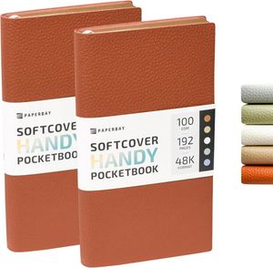 สมุดโน้ต A5 PU ปกแข็ง พกพาสะดวก กันน้ำ พร้อมที่คั่นหนังสือสองอัน ขอบหน้าสีสันสดใส รับทำโลโก้บริษัท ของขวัญธุรกิจ ขายส่ง - Product Image 2