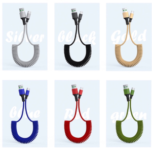 2020 nouveau Personnaliser 1m 1.2m 1.5m 2m 3m <span class=keywords><strong>Chargeur</strong></span> Rapide Flexible Spiralé Tressé USB-C USB de Type C Données Câble de Charge - Product Image 6