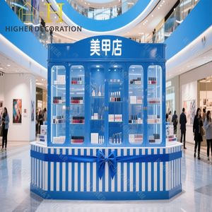 Table à ongles manucure avec support de vernis et étagère de rangement pour kiosque à ongles de salon - Product Image 2