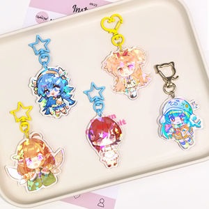 Collections 2026 – Cadeaux en gros : Breloques acryliques holographiques transparentes pour anime, à personnaliser – Porte-clés Holo-Broken - Product Image 1