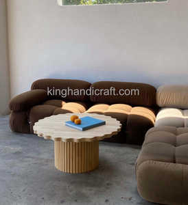 Mesa de centro de madera hecha a mano ecológica Mesa de centro de madera natural sólida de Vietnam al por mayor - Product Image 5