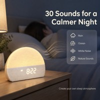Réveil intelligent de table à succès avec machine à bruit blanc de qualité, lumière d'aube, 30 sons de sommeil et éclairage ambiant RGB