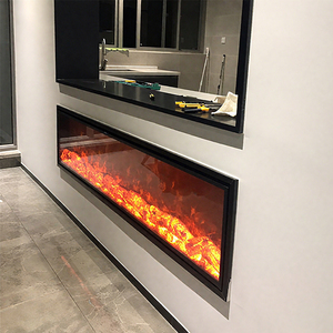 <span class=keywords><strong>Cheminée</strong></span> électrique murale ultra-fine de 100 cm, 7 flammes RGB réglables, télécommande, <span class=keywords><strong>chauffage</strong></span>, décoration murale moderne pour la maison - Product Image 5