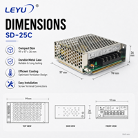 Convertisseur DC-DC SD-25C 25W 5V 12V 24V à sortie unique, large plage d'entrée 36-72VDC, alimentation industrielle régulée à découpage