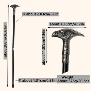 Bastone da passeggio antico in argento con testa d'aquila, bastone elegante staccabile, bastone decorativo per cosplay da gentiluomo - Product Image 5